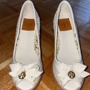 Tory Burch peep toe espadrilles